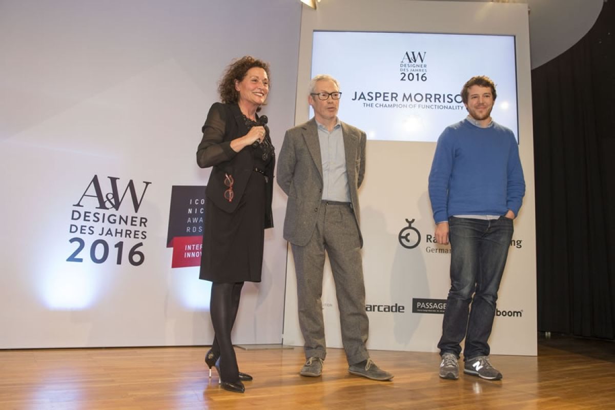 Barbara Friedrich (Herausgeberin A&W Architektur & Wohnen), Jasper Morrison, Michel Charlot (v.l.n.r)